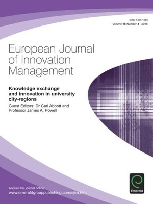 cover image of European Journal of Innovation Management, Volume 18, Number 4